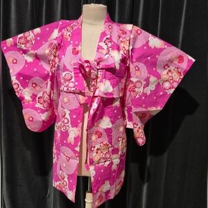 Uniqlo Pink Floral Kids Kimono Costume